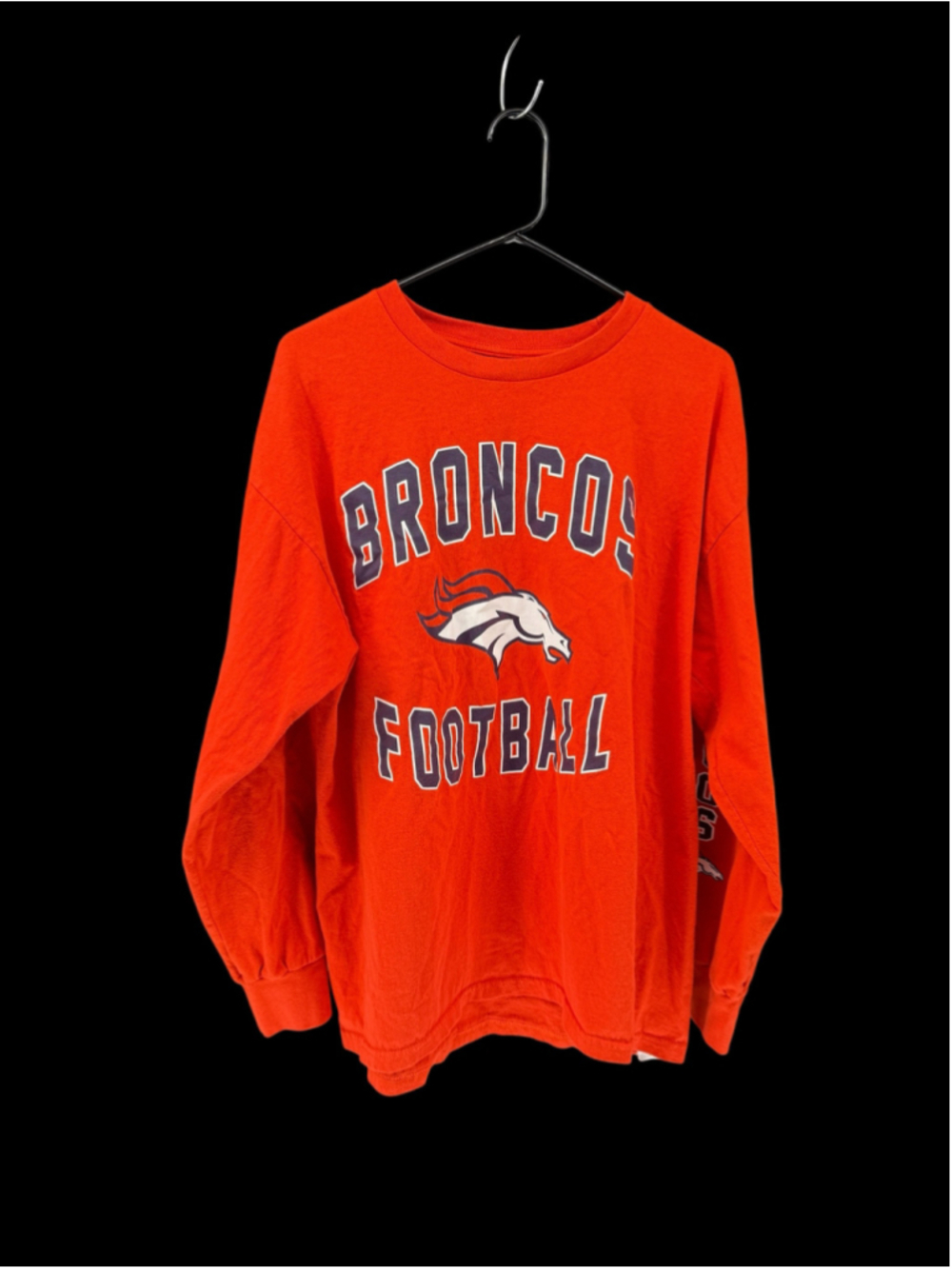 Men's NFL Denver Broncos Long Sleeve Tee Orange Blue Size XL